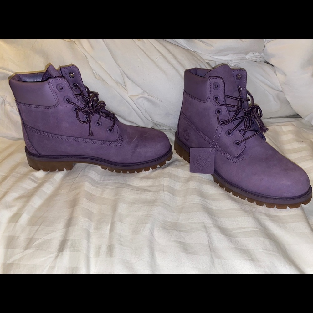 Purple timberland boots